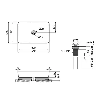 Раковина-чаша Qtap Tern 500х350х145 Matt black с донным клапаном QT1711A055MB Раковина-чаша Qtap Tern 500х350х145 Matt black с донным клапаном QT1711A055MB