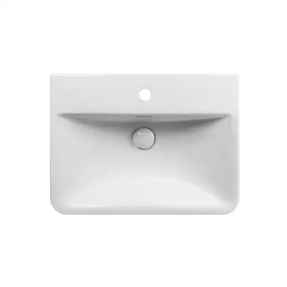 Раковина подвесная моноблок Qtap Aquarius 630х515х490 White с донным клапаном QT2111WL425W
