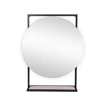 Зеркало Qtap Taurus 600х850х140 Black/Whitish oak с LED-подсветкой QT2478ZP700BWO