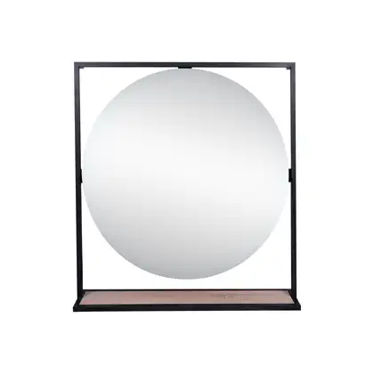 Зеркало Qtap Taurus 700х850х140 Black/Whitish oak с LED-подсветкой QT2478ZP800BWO
