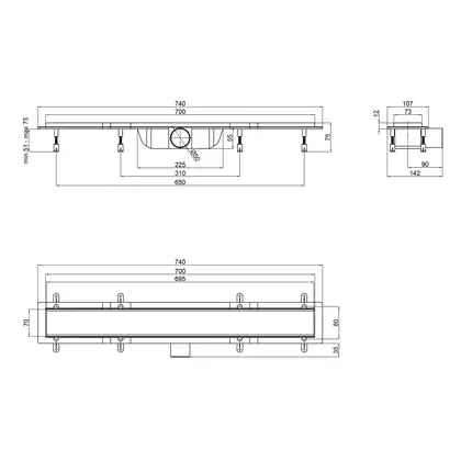 Qtap Dry Tile304-700 Трап лінійний під плитку (QTDRYTILE304700) Qtap Dry Tile304-700 Трап лінійний під плитку (QTDRYTILE304700)