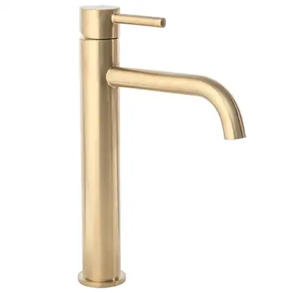Смеситель для раковины (умывальника) REA LUNGO BRUSHED GOLD высокий (REA-B4526) Смеситель для раковины (умывальника) REA LUNGO BRUSHED GOLD высокий (REA-B4526)