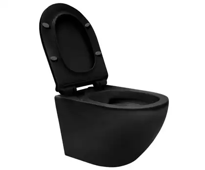 Подвесной унитаз REA CARLO MINI RIMLESS SLIM BLACK MATTE MARBLE (REA-C8001) Подвесной унитаз REA CARLO MINI RIMLESS SLIM BLACK MATTE MARBLE (REA-C8001)