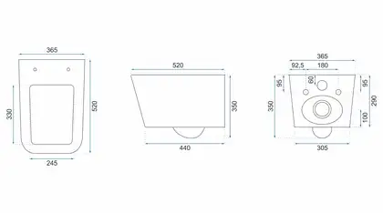 Rea Ramon Rimless Унітаз підвісний, білий (REA-C8536) Rea Ramon Rimless Унітаз підвісний, білий (REA-C8536)
