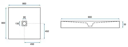 Душевой поддон REA ROCK 90X90 GREY (REA-K4585) Душевой поддон REA ROCK 90X90 GREY (REA-K4585)