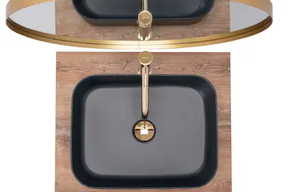 Умывальник (раковина) REA KAYA NAVY BLUE MAT накладний (REA-U5656)