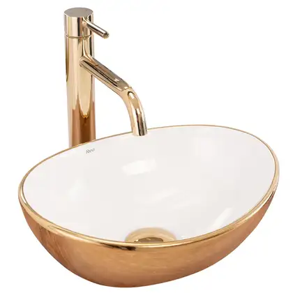 Умывальник (раковина) REA SOFIA MINI GOLD WHITE накладной (REA-U6334) Умывальник (раковина) REA SOFIA MINI GOLD WHITE накладной (REA-U6334)