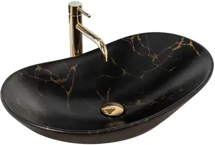 Умывальник (раковина) REA ROYAL 60 MARBLE BLACK MATT накладной черный (REA-U7478) Умывальник (раковина) REA ROYAL 60 MARBLE BLACK MATT накладной черный (REA-U7478)