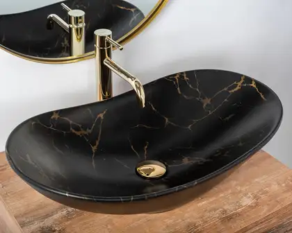 Умывальник (раковина) REA ROYAL 60 MARBLE BLACK MATT накладной черный (REA-U7478) Умывальник (раковина) REA ROYAL 60 MARBLE BLACK MATT накладной черный (REA-U7478)