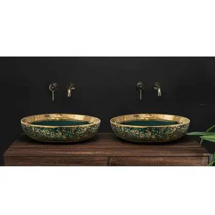 Умывальник (раковина) REA MARGOT GREEN GOLD накладной (REA-U8462) Умывальник (раковина) REA MARGOT GREEN GOLD накладной (REA-U8462)