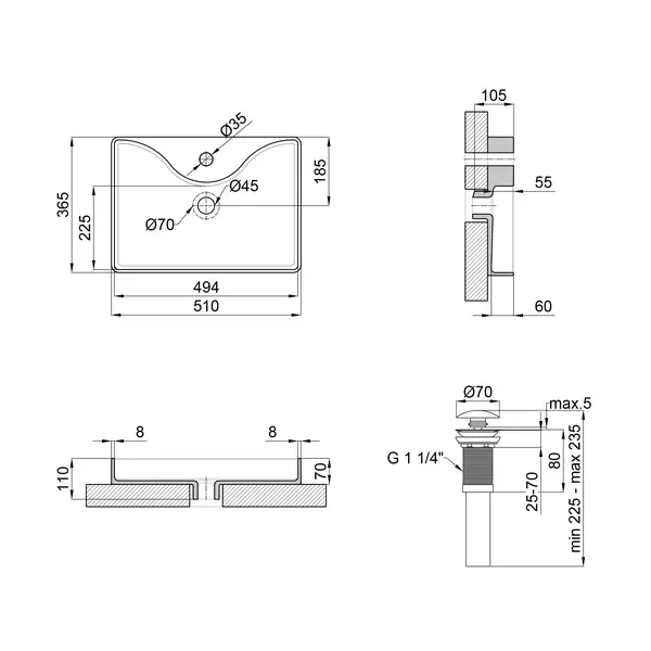 Раковина-чаша Qtap Crow 515х370х120 White с донным клапаном QT0511A064W Раковина-чаша Qtap Crow 515х370х120 White с донным клапаном QT0511A064W