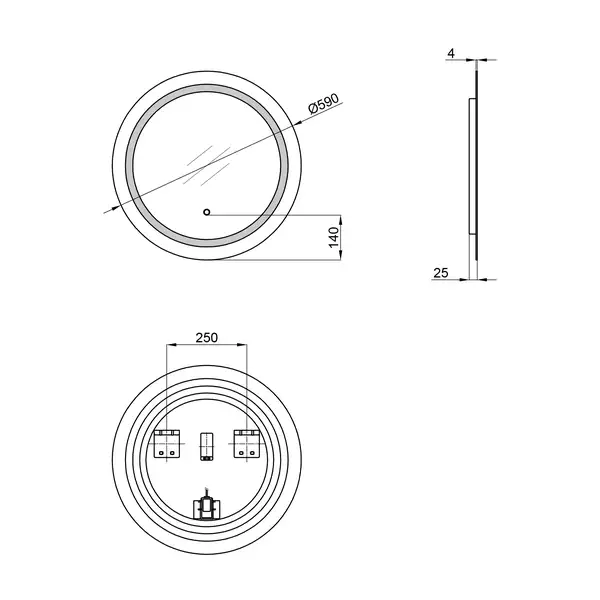 Зеркало Qtap Jay R590 с LED-подсветкой QT0778250359W Зеркало Qtap Jay R590 с LED-подсветкой QT0778250359W
