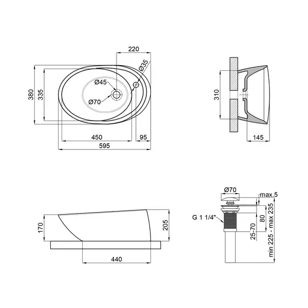 Раковина Qtap Scorpio 590х380х190 White с донным клапаном QT14111037W Раковина Qtap Scorpio 590х380х190 White с донным клапаном QT14111037W