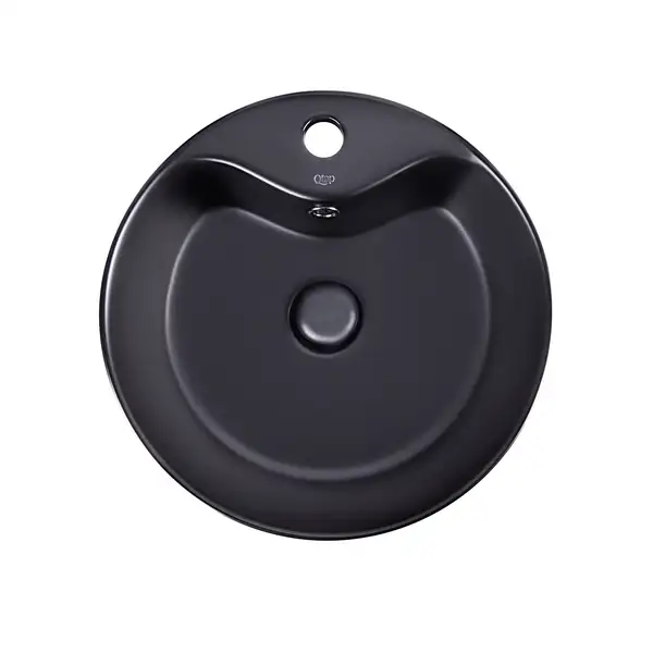 Раковина Qtap Scorpio 400x400x140 Matt black с донным клапаном QT14113018BMBMB