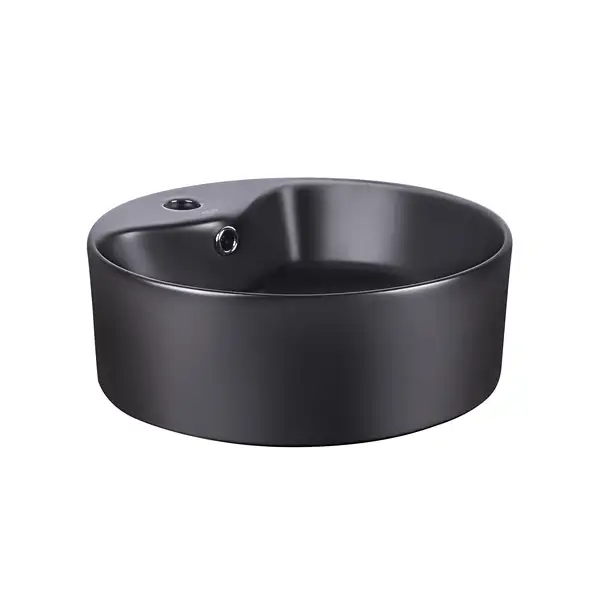 Раковина Qtap Scorpio 400x400x140 Matt black с донным клапаном QT14113018BMBMB