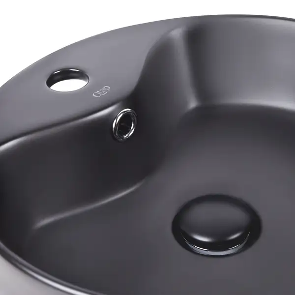 Раковина Qtap Scorpio 400x400x140 Matt black с донным клапаном QT14113018BMBMB