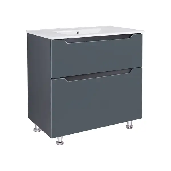 Комплект Qtap Albatross 810х825х460 Graphite тумба напольная + раковина врезная QT1471TNВ8023080CG Комплект Qtap Albatross 810х825х460 Graphite тумба напольная + раковина врезная QT1471TNВ8023080CG