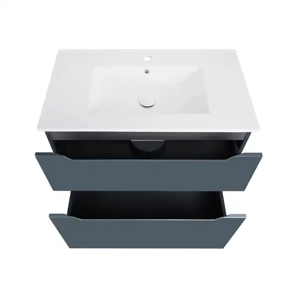 Комплект Qtap Albatross 810х825х460 Graphite тумба напольная + раковина врезная QT1471TNВ8023080CG Комплект Qtap Albatross 810х825х460 Graphite тумба напольная + раковина врезная QT1471TNВ8023080CG