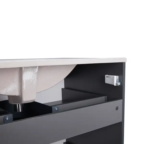 Комплект Qtap Albatross 810х825х460 Graphite тумба напольная + раковина врезная QT1471TNВ8023080CG Комплект Qtap Albatross 810х825х460 Graphite тумба напольная + раковина врезная QT1471TNВ8023080CG