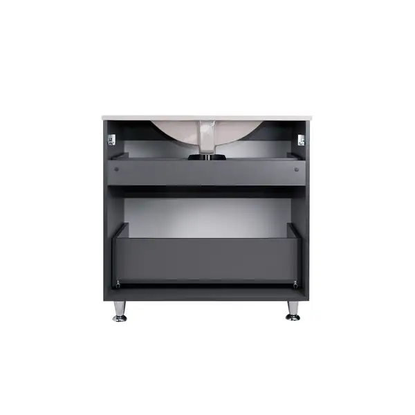 Комплект Qtap Albatross 810х825х460 Graphite тумба напольная + раковина врезная QT1471TNВ8023080CG Комплект Qtap Albatross 810х825х460 Graphite тумба напольная + раковина врезная QT1471TNВ8023080CG