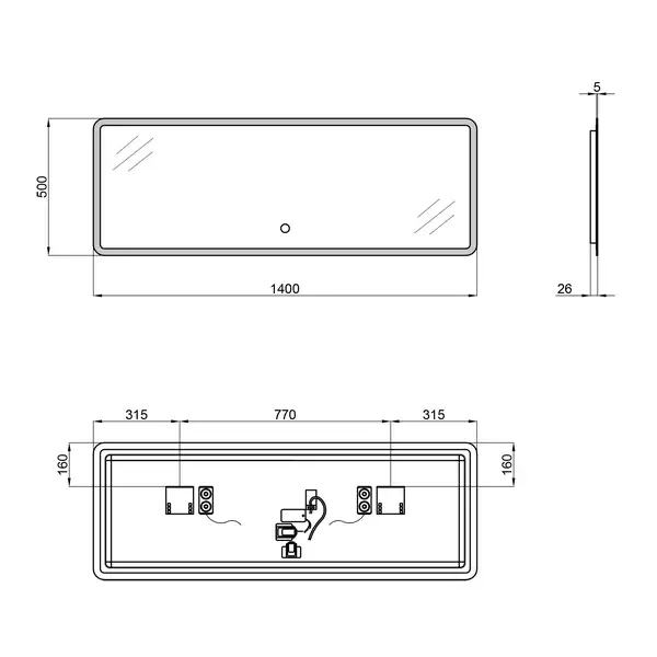 Зеркало Qtap Tern 1400x500 с LED-подсветкой, Bluetooth QT1778142750140WB Зеркало Qtap Tern 1400x500 с LED-подсветкой, Bluetooth QT1778142750140WB