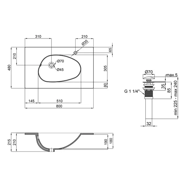 Раковина Qtap Virgo 800х480х167 White с донным клапаном QT1811FL8128BRW Раковина Qtap Virgo 800х480х167 White с донным клапаном QT1811FL8128BRW