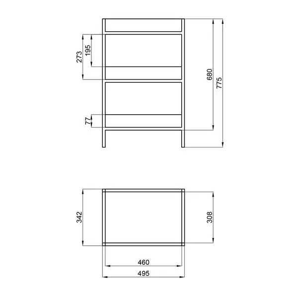 Cтеллаж напольный Qtap Taurus 500х800х350 Whitish oak QT24752SN800WO Cтеллаж напольный Qtap Taurus 500х800х350 Whitish oak QT24752SN800WO