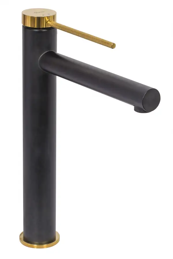 Смеситель для раковины (умывальника) REA GRIP BLACK GOLD высокий черный с золотой вставкой (REA-B9400) Смеситель для раковины (умывальника) REA GRIP BLACK GOLD высокий черный с золотой вставкой (REA-B9400)