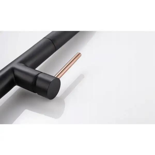 Смеситель для раковины (умывальника) REA APOLLO BLACK/ROSE GOLD черный / розовое золото высокий (REA-B9601)
