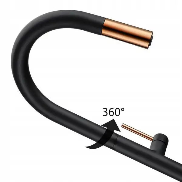 Смеситель для раковины (умывальника) REA APOLLO BLACK/ROSE GOLD черный / розовое золото высокий (REA-B9601)