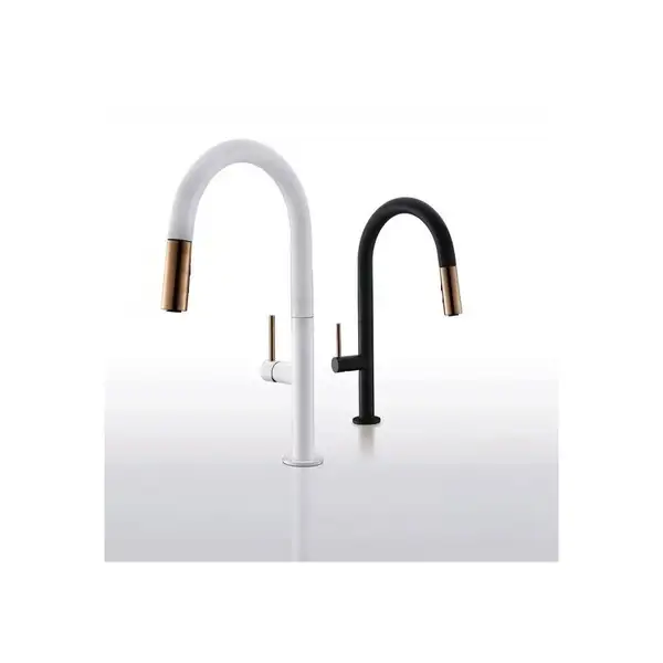 Смеситель для раковины (умывальника) REA APOLLO BLACK/ROSE GOLD черный / розовое золото высокий (REA-B9601)