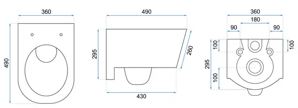 Подвесной унитаз REA TORES RIMLESS белый (REA-C1001)