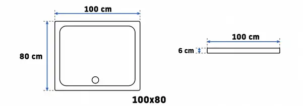 Душевой поддон REA SAVOY 80X100 WHITE (REA-K5332)
