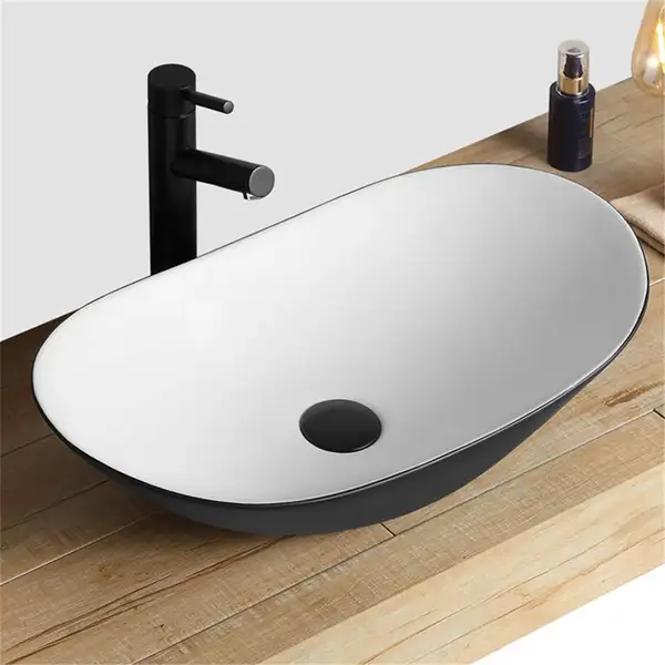 Умывальник (раковина) REA ROYAL BLACK WHITE накладной (REA-U6600) Умывальник (раковина) REA ROYAL BLACK WHITE накладной (REA-U6600)