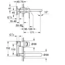 Змішувач для умивальника Grohe BauEdge, хром (20474000)