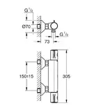 Grohe Grohtherm 800 Термостат для душа, хром (34558000)