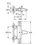 Grohe Grohtherm 800 Термостат для ванны, хром (34567000)