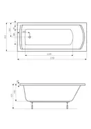 Roca Linea Ванна прямоугольная 170x70 см, белая (A24T034000)