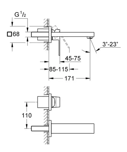 Grohe Eurocube Змішувач для раковини, хром (19895000) Grohe Eurocube Змішувач для раковини, хром (19895000)