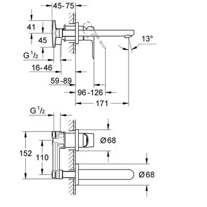 Змішувач для умивальника Grohe BauEdge, хром (20474000)