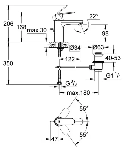 Grohe Eurosmart Cosmopolitan Смеситель для раковины, хром (23325000) Grohe Eurosmart Cosmopolitan Смеситель для раковины, хром (23325000)