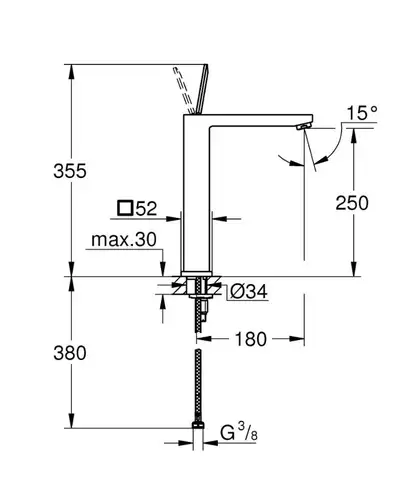 Grohe Змішувач для умивальника Eurocube Joy XL-Size, хром (23661000) Grohe Змішувач для умивальника Eurocube Joy XL-Size, хром (23661000)