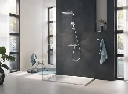 Душевая система с термостатом Grohe Rainshower, хром (26649000) Душевая система с термостатом Grohe Rainshower, хром (26649000)