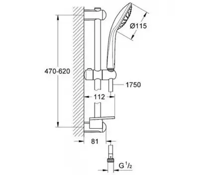 Grohe Euphoria Душевой гарнитур со штангой, хром (27266001)