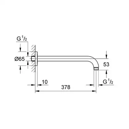 Душовий кронштейн Grohe RSH 380 мм (28361000) Душовий кронштейн Grohe RSH 380 мм (28361000)