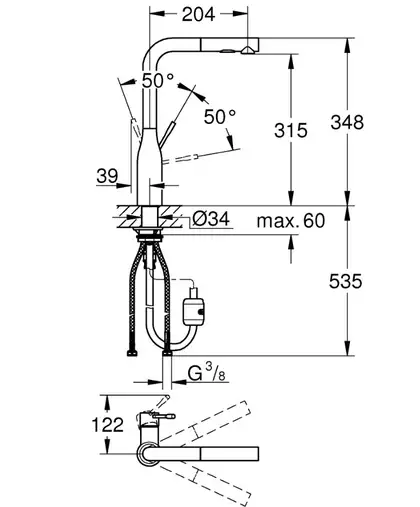 Grohe Essence New Змішувач кухонний, хром (30270000)