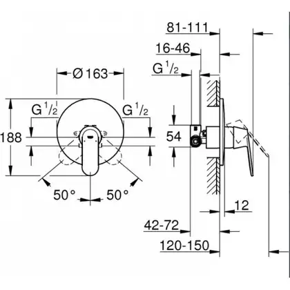 Змішувач прихованого монтажу для 1 споживача Grohe Eurosmart Cosmopolitan (32880000) Змішувач прихованого монтажу для 1 споживача Grohe Eurosmart Cosmopolitan (32880000)