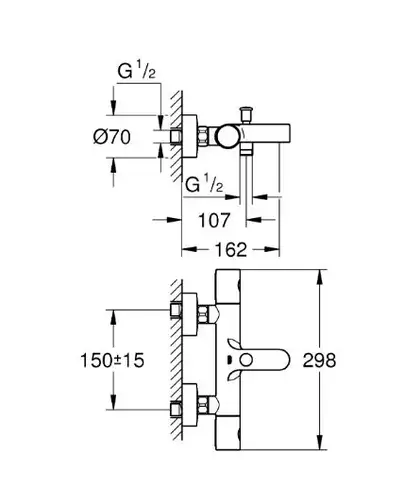 Grohe Grohtherm 1000 Cosmopolitan M Термостат для ванны, хром (34215002) Grohe Grohtherm 1000 Cosmopolitan M Термостат для ванны, хром (34215002)