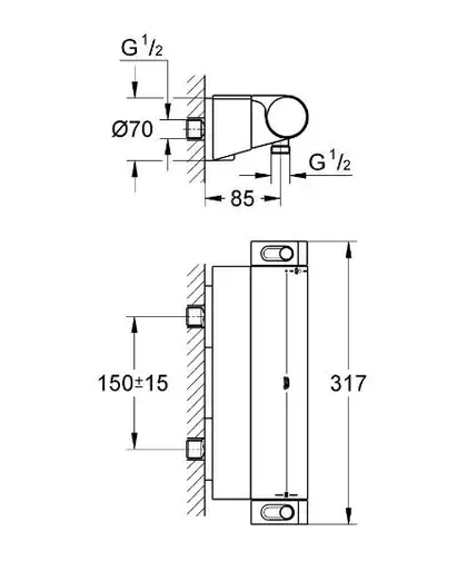 Grohe Grohtherm 2000 NEW Термостат для душа, хром (34469001)