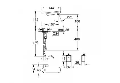 Grohe Eurosmart Cosmopolitan E Смеситель для раковины, хром (36327001) Grohe Eurosmart Cosmopolitan E Смеситель для раковины, хром (36327001)